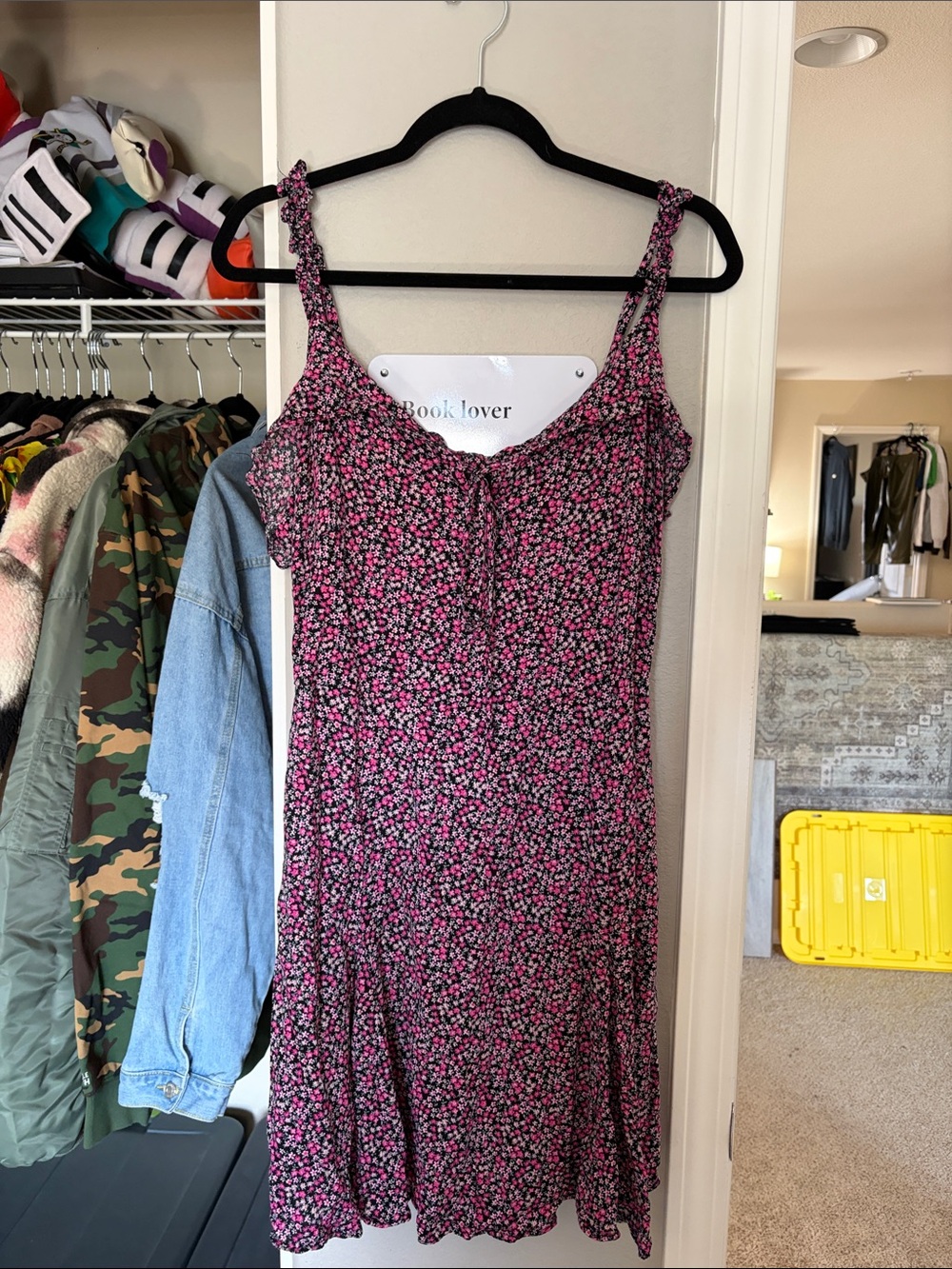 City Chic Pink and Black Floral Mini Dress